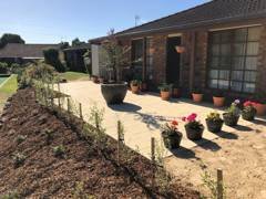 new landscaping on existing unit